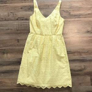Vineyard Vines Yellow Eyelet Lace Cotton Sundress Tea Dress